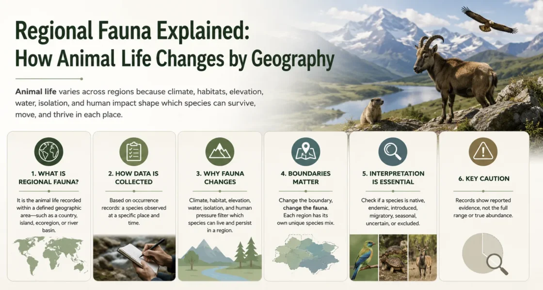 Regional fauna explained shows how animal life varies across different geographic areas and ecosystems.