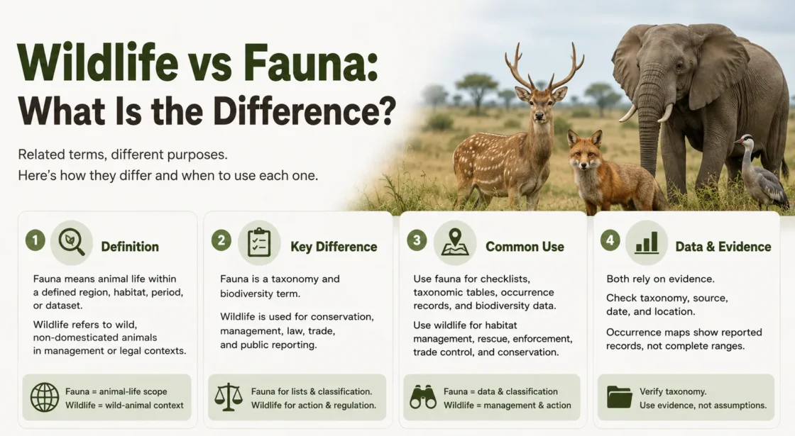Wildlife vs Fauna: Learn the main differences between these two terms related to animal life in nature.