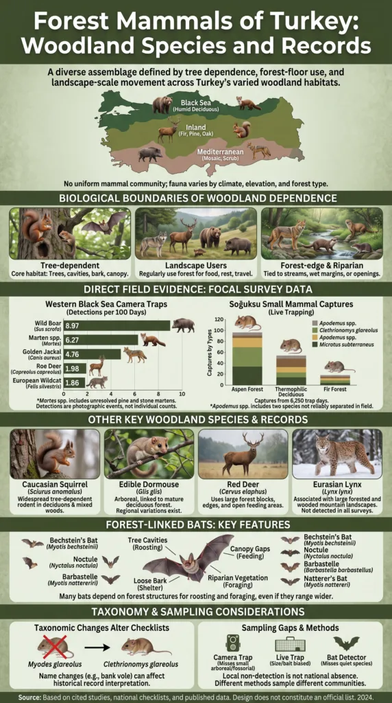 Turkey's forest mammals include various woodland species highlighted in this detailed record of forest mammals in Turkey.