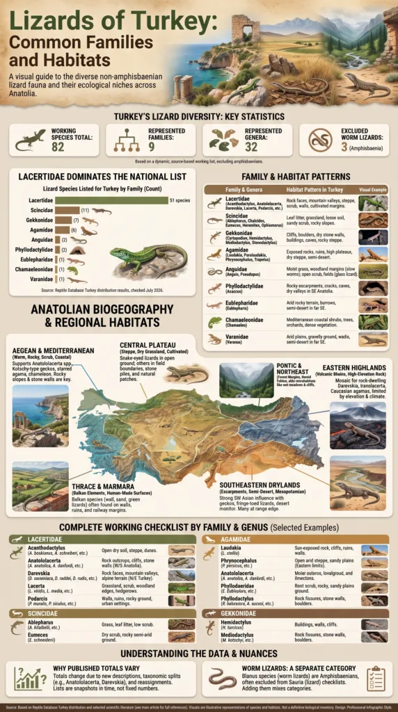Lizards of Turkey, showcasing common species and diverse habitats across the country.