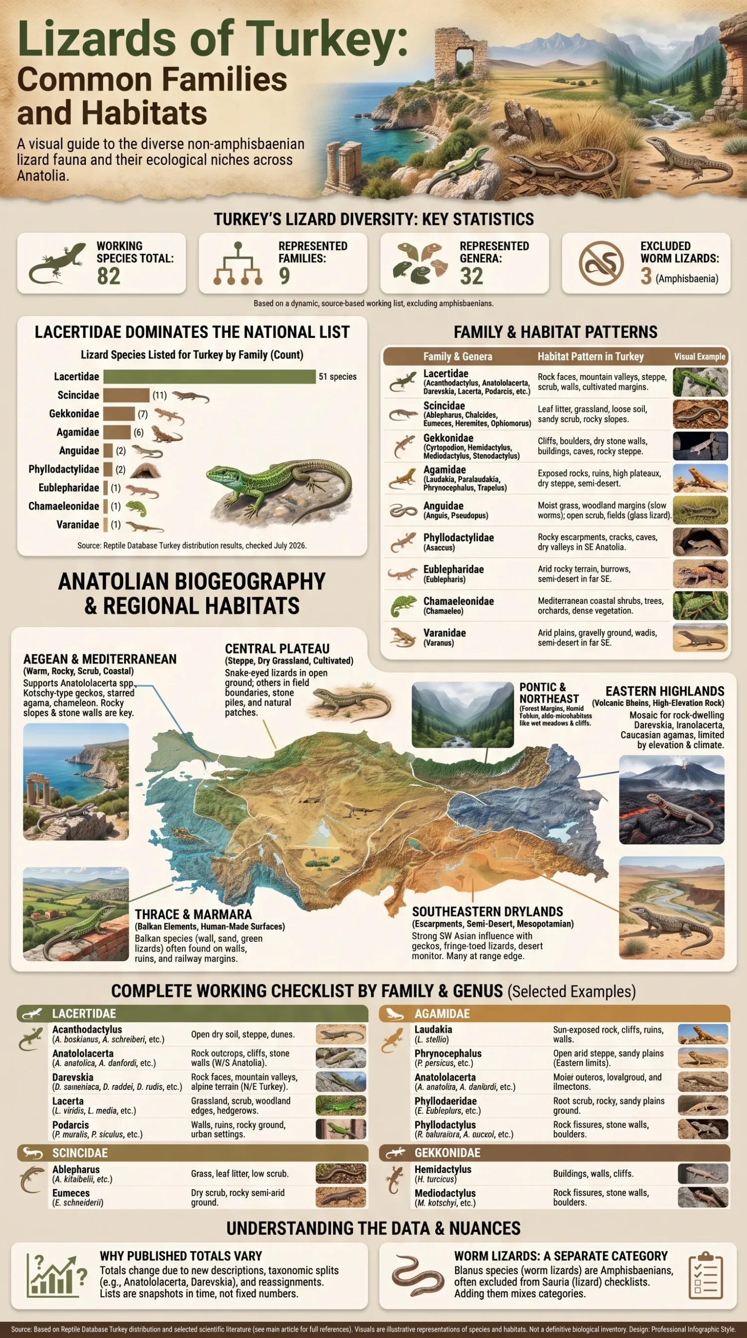 Lizards of Turkey, showcasing common species and diverse habitats across the country.
