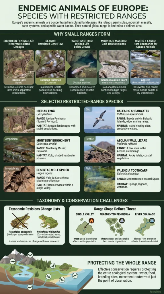 European endemic animals showcase unique species with limited ranges across the continent.