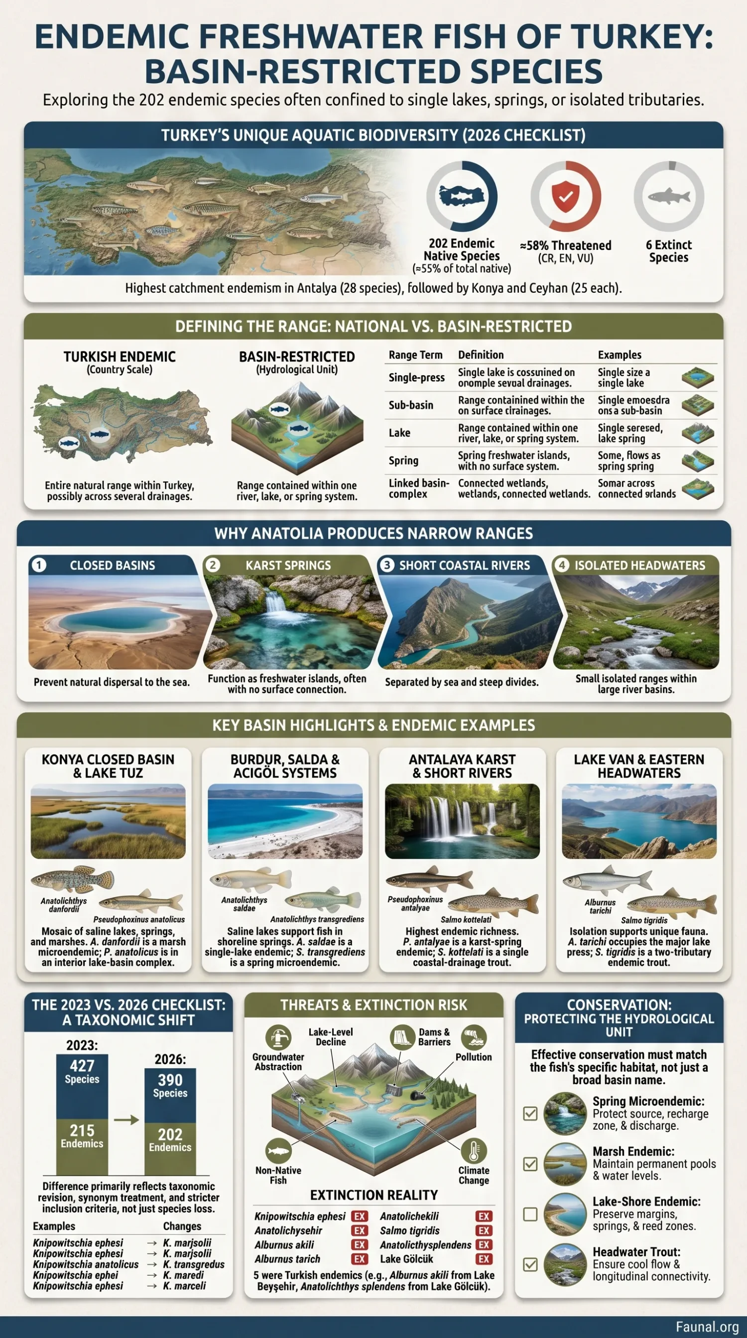 Endemic freshwater fish of Turkey found in basin-restricted habitats, highlighting the unique biodiversity of Turkey's aquatic ecosystems.
