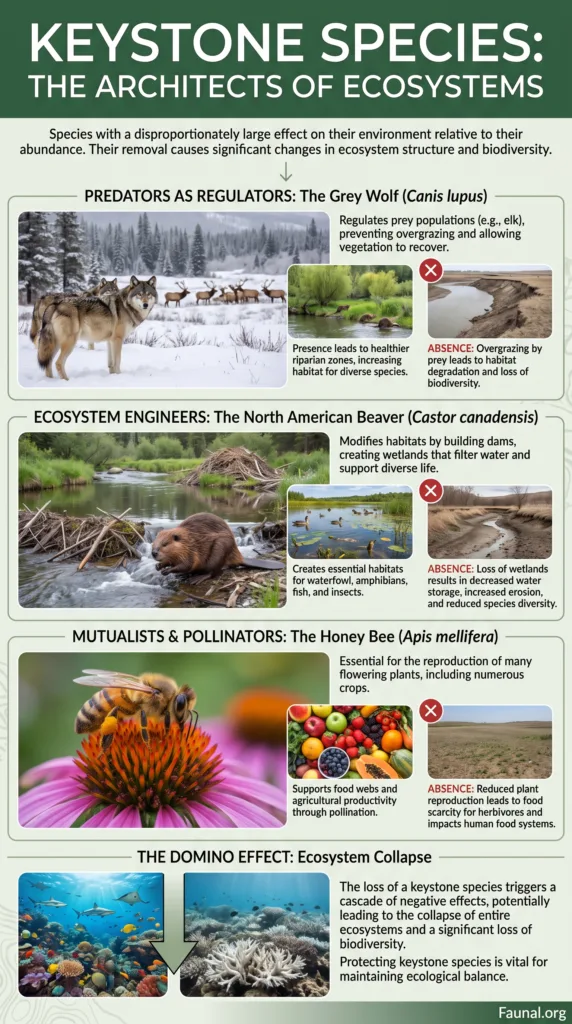Large carnivores of Europe like wolves, bears, lynx, and wolverines roaming their natural habitats in the wild.